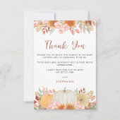 カボチャの赤ちゃんシャワー サンキューカード (正面)