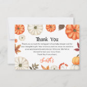 カボチャの赤ちゃんシャワー サンキューカード (正面)