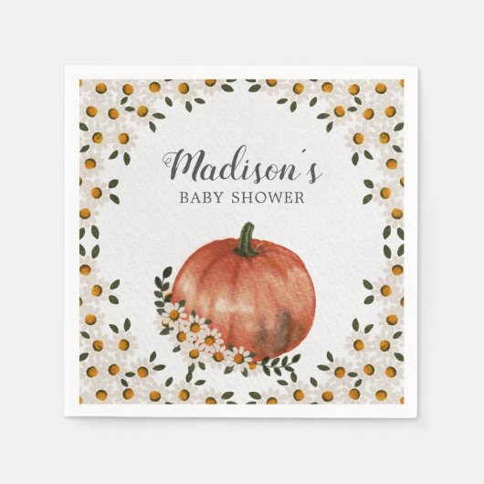 カボチャの赤ちゃんシャワー スタンダードカクテルナプキン (正面)