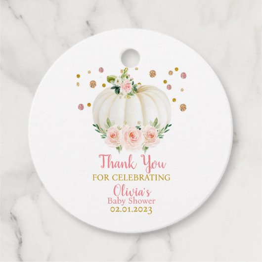 カボチャの赤ちゃんシャワー フェイバータグ (正面)