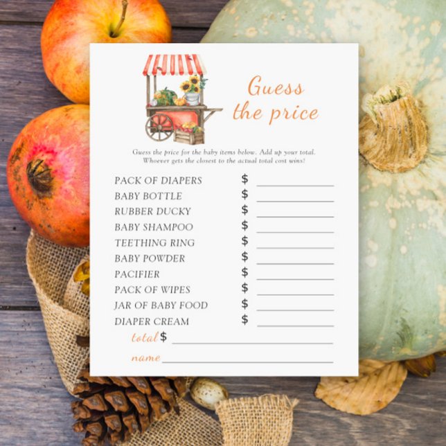 カボチャの赤ちゃんシャワー – 価格を推測ゲーム (クリエイターアップロード済み)