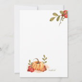 カボチャの赤ちゃんシャワー 招待状 (裏面)