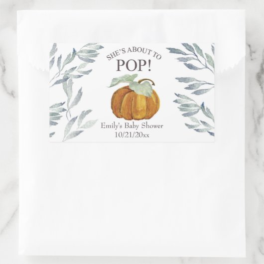 カボチャの赤ちゃんポップ・アートのシャワーラベルに行く 長方形シール (バッグ)
