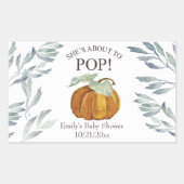 カボチャの赤ちゃんポップ・アートのシャワーラベルに行く 長方形シール (正面)