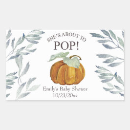 カボチャの赤ちゃんポップ・アートのシャワーラベルに行く 長方形シール