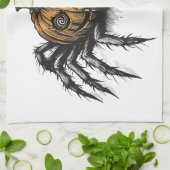 カボチャの頭のクローラー白の背景 キッチンタオル (折り畳み)