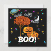 カボチャの頭のハロウィンパーティーの招待状 招待状 (裏面)