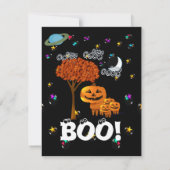 カボチャの頭のハロウィンパーティーの招待状 招待状 (裏面)