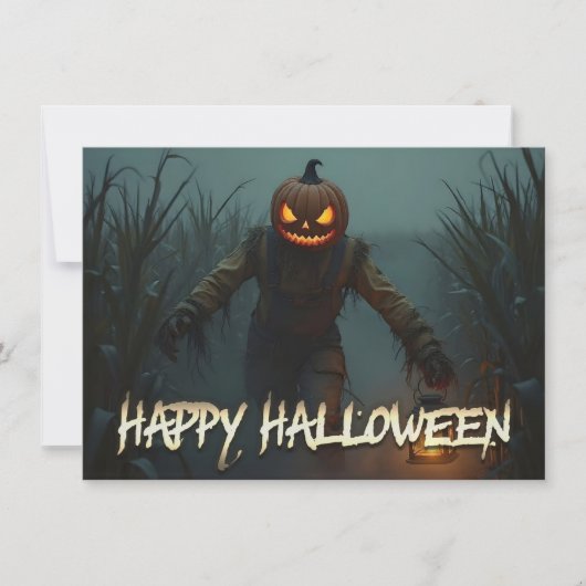 カボチャの頭のハロウィーンシーン (正面)