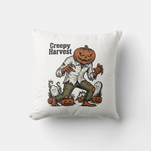 カボチャの頭のモンスターヴィンテージ・ハロウィンTシャツ クッション