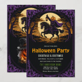 カボチャの頭の騎士 ハロウィンパーティー招待状 招待状 (正面/裏面)