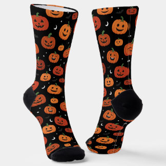 カボチャの顔がプリントされたハロウィンソックス ソックス
