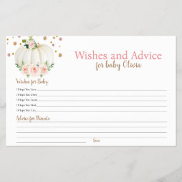 カボチャの願いとアドバイス赤ちゃんシャワーゲーム チラシ