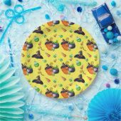 カボチャの魔女の醸造ハローウィンパーティ供給イエロー ペーパープレート (パーティー)