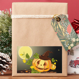 カボチャの魔女シール 長方形シール