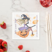 カボチャの魔女ハロウィーンバチェロレッテ スタンダードカクテルナプキン (インサイチュ)