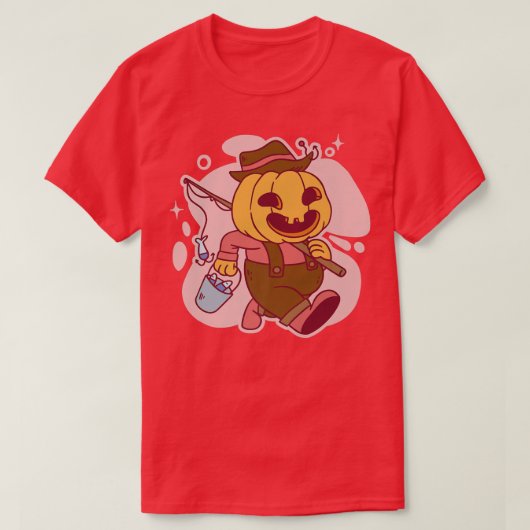 カボチャの魚釣り Tシャツ (デザイン正面)