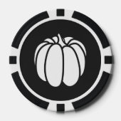カボチャの黒いパッチ ポーカーチップ (正面)