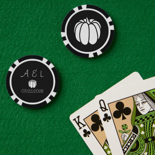 カボチャの黒いパッチ ポーカーチップ (ポーカーテーブル (ダブル))