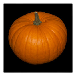 カボチャの黒い背景の写真 ポスター