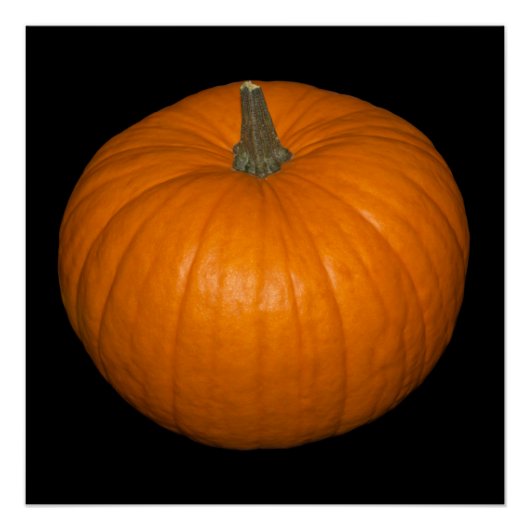 カボチャの黒い背景の写真 ポスター (正面)
