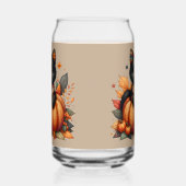 カボチャの黒猫と秋の掛け布団 ガラス缶 (右)