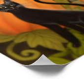 カボチャの黒猫のポスター ポスター (角)