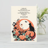 カボチャの黒猫パッチハロウィーン 招待状 (スタンド正面)