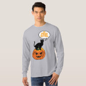 カボチャの黒猫、ハロウィーンTシャツ Tシャツ (正面フル)