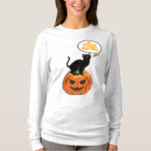 カボチャの黒猫、ハロウィーンTシャツ