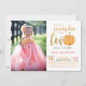 カボチャの2番目の誕生日招待状(写真付き) 2 招待状 (正面)