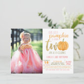 カボチャの2番目の誕生日招待状(写真付き) 2 招待状 (スタンド正面)