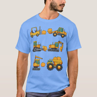 カボチャのecavator怠惰ハロウィーンの衣装ヘビーエクイ tシャツ