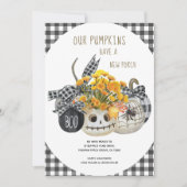 カボチャは新しいポーチファームハウスハロウィーンムービングを持っている 案内状 (正面)