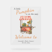 カボチャは歓迎ベビーシャワーの途中にある アクリルサイン (正面)