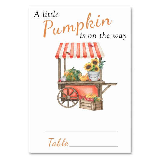 カボチャは歓迎ベビーシャワーの途中にある テーブルナンバー (正面)