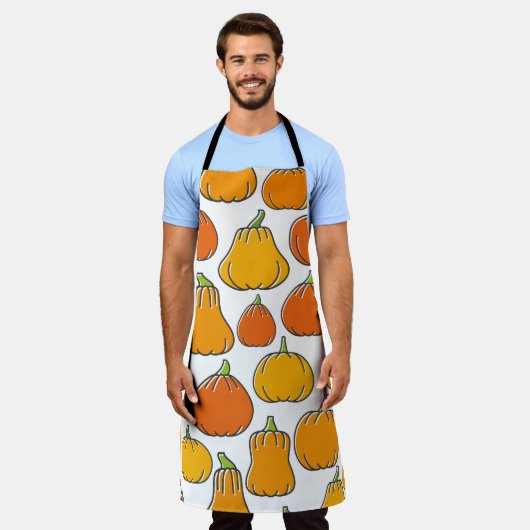 カボチャは継ぎ目無しの模様を収穫する。熟した季節 エプロン (着用した状態)