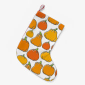 カボチャは継ぎ目無しの模様を収穫する。熟した季節 スモールクリスマスストッキング (正面 (吊り時))