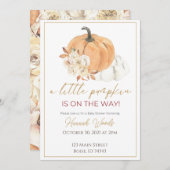 カボチャは途中のフローラの赤ちゃんシャワー 招待状 (正面/裏面)