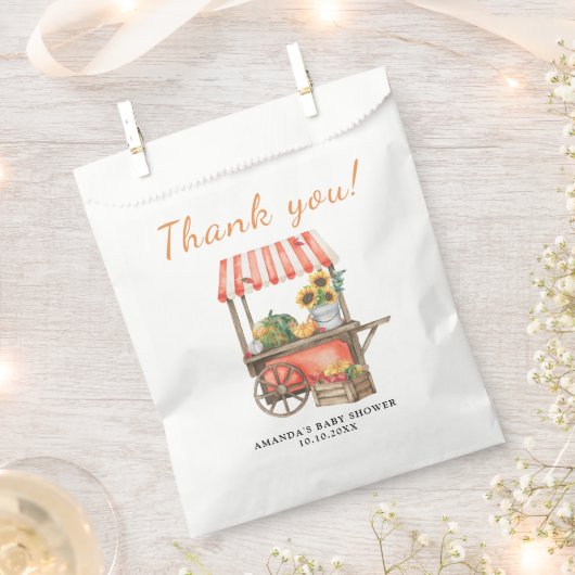 カボチャは途中ベビーシャワーありがとう フェイバーバッグ (クリップ留めされた状態)