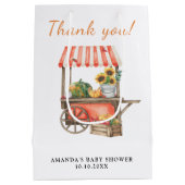 カボチャは途中ベビーシャワーありがとう ミディアムペーパーバッグ (裏面)