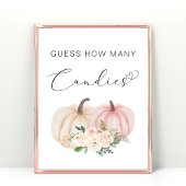 カボチャは、何人のベビーガールシャワーゲームを推測 ポスター