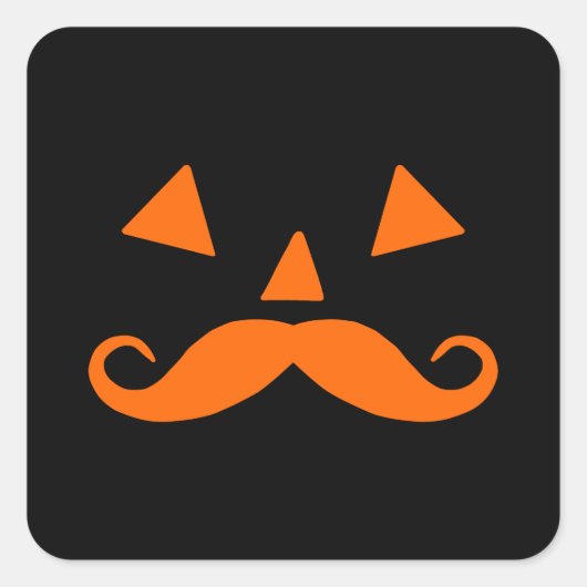 カボチャひげハロウィン スクエアシール (正面)