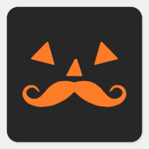 カボチャひげハロウィン スクエアシール