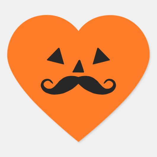 カボチャひげハロウィン ハートシール (正面)