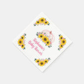 カボチャひまわりピンクフローラ秋ベビーシャワー スタンダードカクテルナプキン (角)
