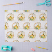 カボチャひまわりフローラ秋葉鳥リース 薄葉紙 (クラフト)