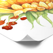 カボチャひまわり秋の結婚式ウェルカムポスターサイン ポスター (角)