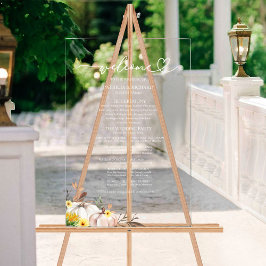 カボチャひまわり秋の結婚式プログラムサイン アクリルサイン