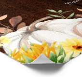 カボチャひまわり秋の結婚式プログラムサイン ポスター (角)